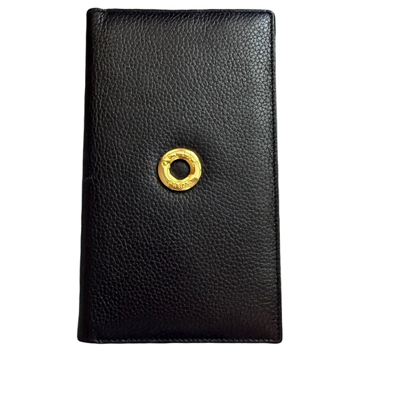 Celine Handbags - Celine Black Leather with Gold Accent Agenda Cover